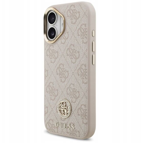 Etui Guess 4G Strass Logo MagSafe do iPhone 17 różowy