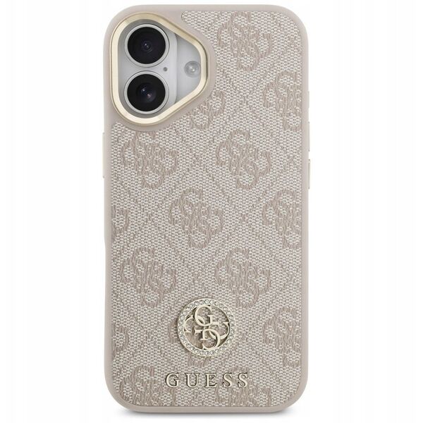 Etui Guess 4G Strass Logo MagSafe do iPhone 17 różowy