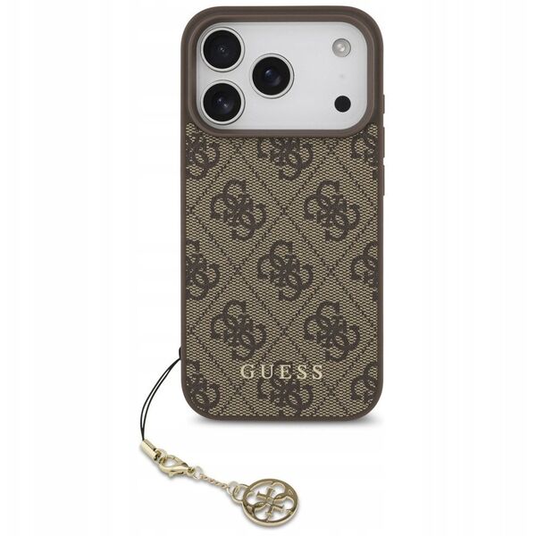 Etui Guess 4G Charms Collection MagSafe do iPhone 17 Pro brązowy