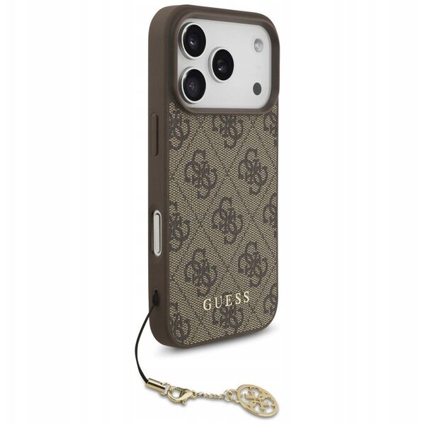 Etui Guess 4G Charms Collection MagSafe do iPhone 17 Pro brązowy