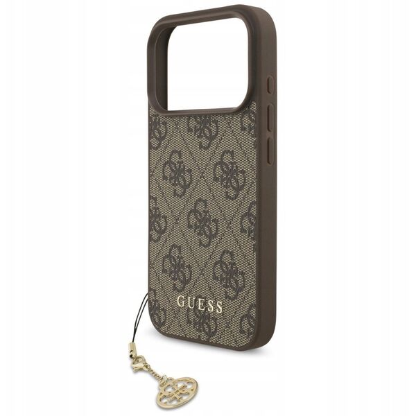 Etui Guess 4G Charms Collection MagSafe do iPhone 17 Pro brązowy