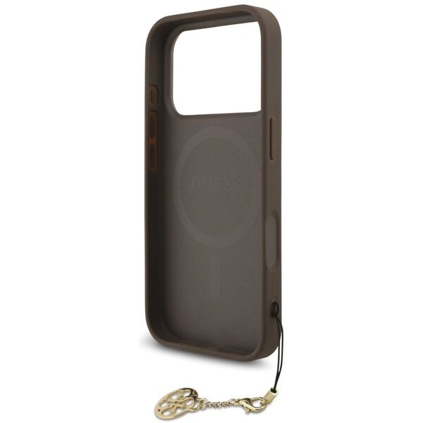 Etui Guess 4G Charms Collection MagSafe do iPhone 17 Pro brązowy