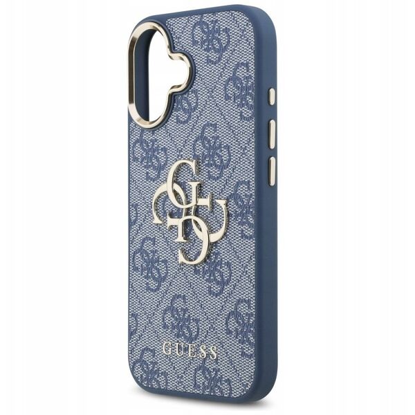 Etui Guess 4G Big 4G Classic Logo do iPhone 17 niebieski złoty
