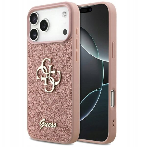 Etui Guess Fixed Glitter Big 4G do iPhone 17 Pro Max różowy