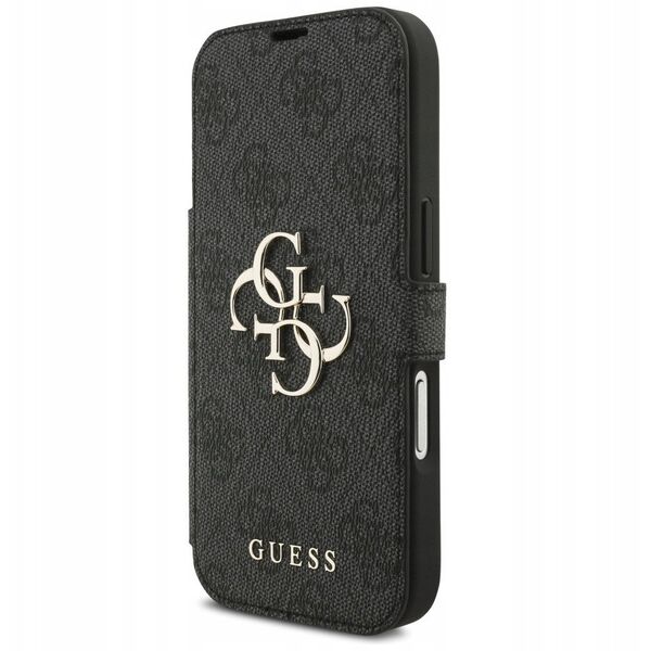 Etui Guess Book 4G Metal Logo do iPhone 17 Pro czarny