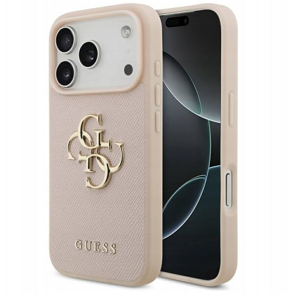 Etui Guess Grained Big 4G & Classic Logo do iPhone 17 Pro różowy