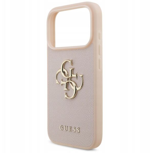 Etui Guess Grained Big 4G & Classic Logo do iPhone 17 Pro różowy