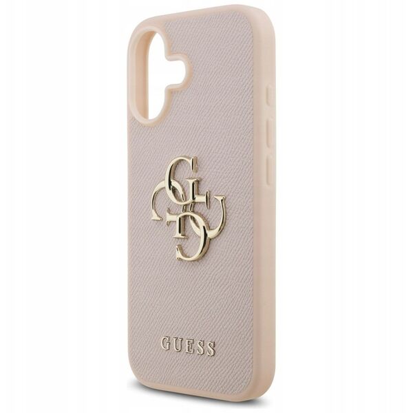 Etui Guess Grained Big 4G & Classic Logo do iPhone 17 różowy