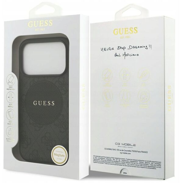Etui Guess 4G Circle Classic Logo MagSafe do iPhone 17 Pro czarny