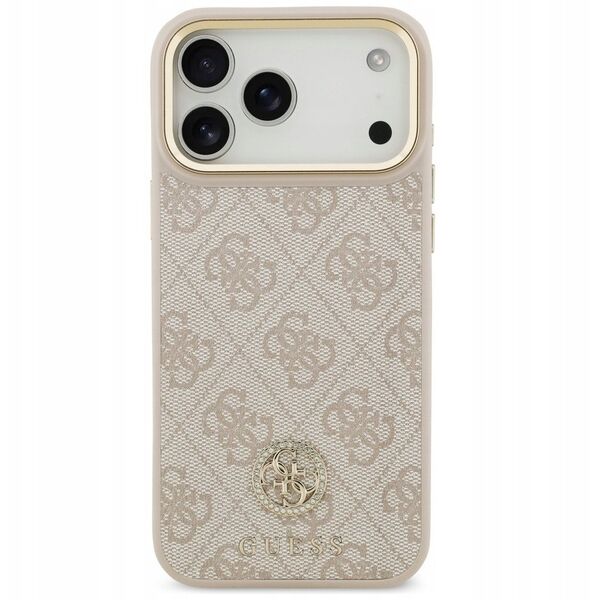 Etui Guess 4G Strass Logo MagSafe do iPhone 17 Pro Max różowy