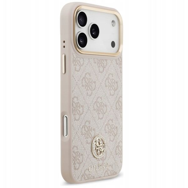 Etui Guess 4G Strass Logo MagSafe do iPhone 17 Pro Max różowy