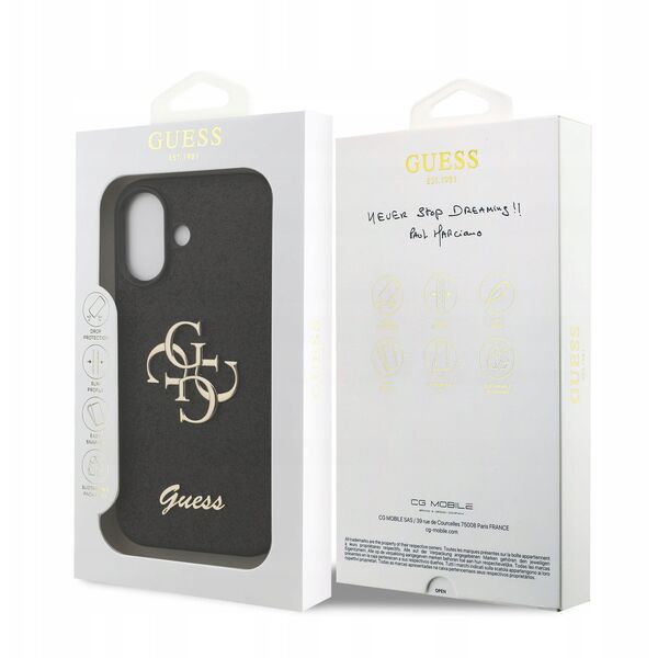 Etui Guess Fixed Glitter Big 4G do iPhone 17 czarny