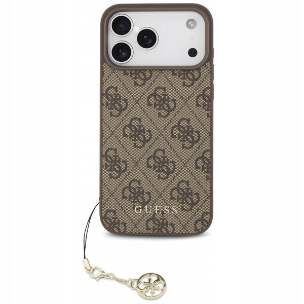 Etui Guess 4G Charms Collection MagSafe do iPhone 17 Pro Max brązowy
