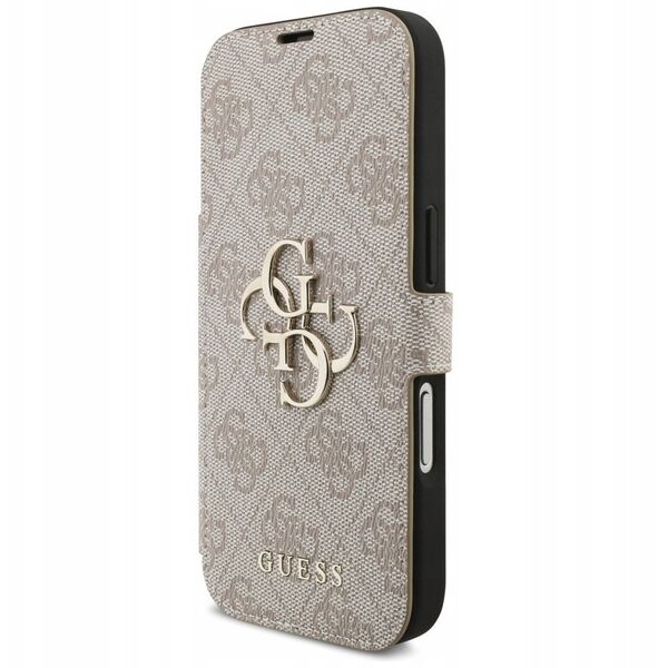 Etui Guess Book 4G Metal Logo do iPhone 17 Pro różowy