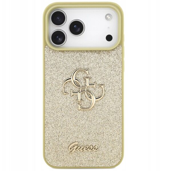 Etui Guess Fixed Glitter Big 4G do iPhone 17 Pro Max złoty