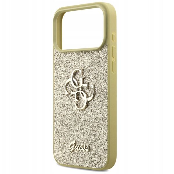 Etui Guess Fixed Glitter Big 4G do iPhone 17 Pro Max złoty