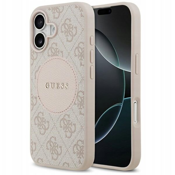 Etui Guess 4G Circle Classic Logo MagSafe do iPhone 17 różowy