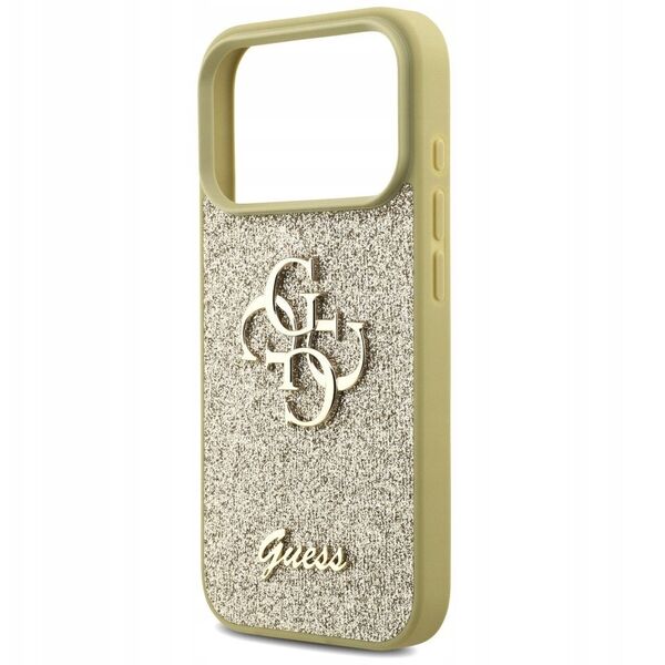 Etui Guess Fixed Glitter Big 4G do iPhone 17 Pro złoty