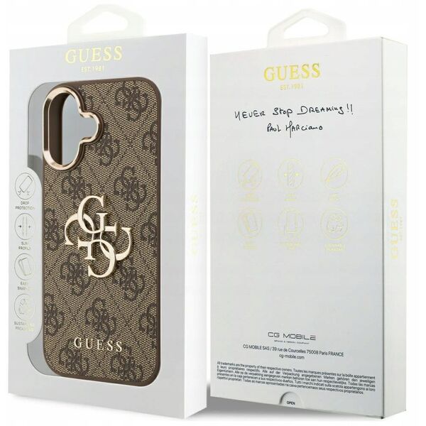 Etui Guess 4G Big 4G Classic Logo do iPhone 17 brązowy złoty