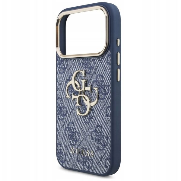 Etui Guess 4G Big 4G Classic Logo do iPhone 17 Pro niebieski złoty