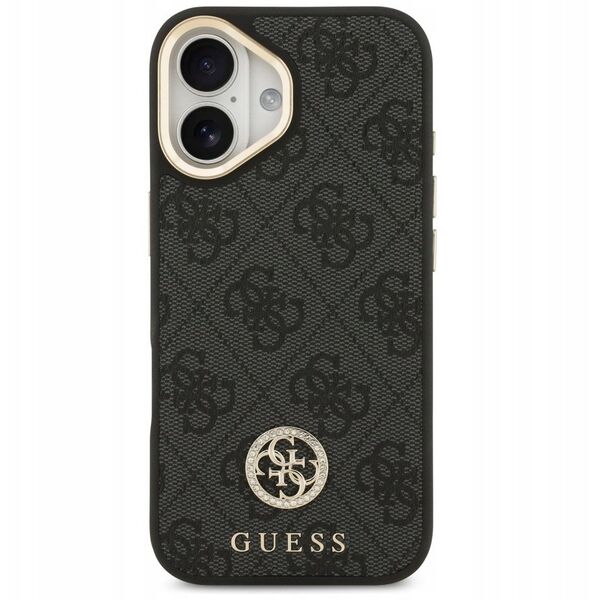Etui Guess 4G Strass Logo MagSafe do iPhone 17 czarny