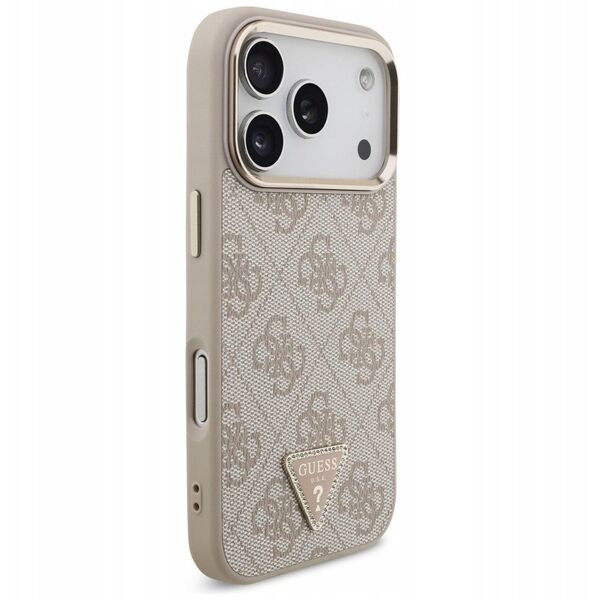 Etui Guess 4G Triangle Logo MagSafe do iPhone 17 Pro różowy złoty