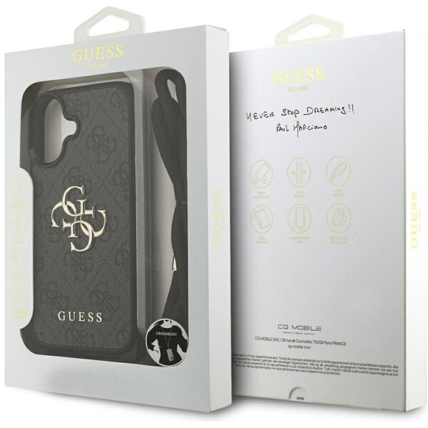 Etui Guess 4G Big Logo Cord Stap Crossbody do iPhone 17 czarny