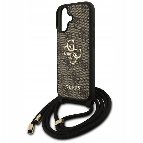 Etui Guess 4G Big Logo Cord Stap Crossbody do iPhone 17 brązowy