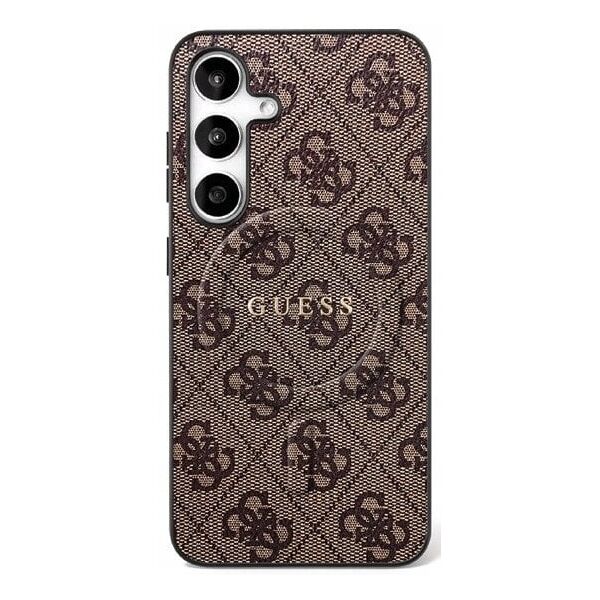 Etui Guess 4G Ring Classic Logo MagSafe do Samsung Galaxy S25 FE brązowy