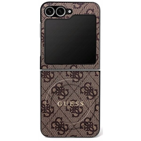 Etui Guess 4G Classic MagSafe do Samsung Galaxy Z Flip7 brązowy