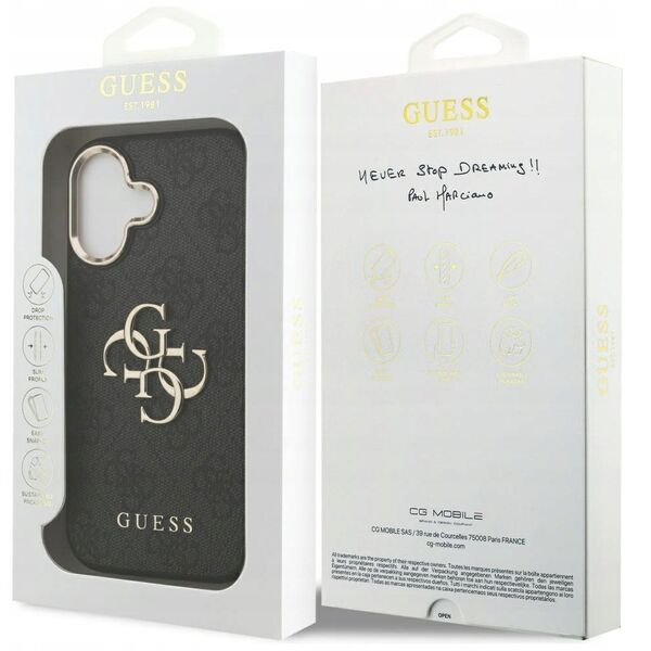 Etui Guess 4G Big 4G Classic Logo do iPhone 17 czarny złoty