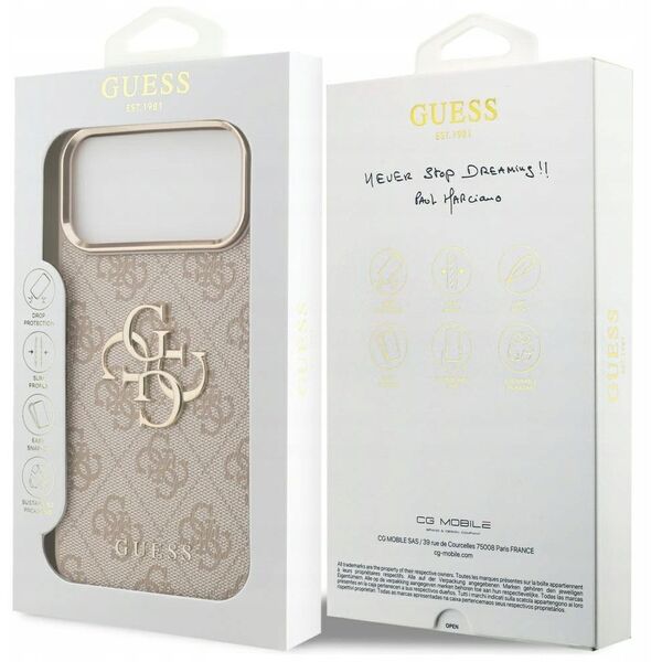 Etui Guess 4G Big 4G Classic Logo do iPhone 17 Pro Max różowy złoty