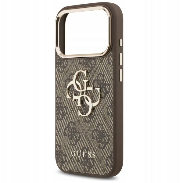 Etui Guess 4G Big 4G Classic Logo do iPhone 17 Pro Max brązowy złoty
