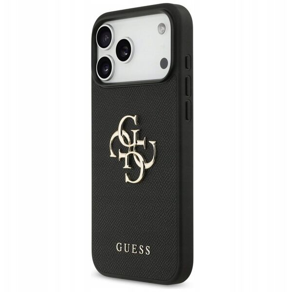 Etui Guess Grained Big 4G & Classic Logo do iPhone 17 Pro Max czarny