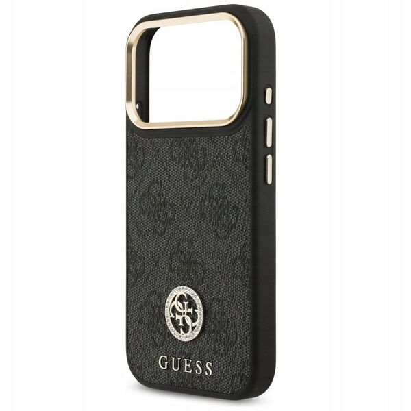 Etui Guess 4G Strass Logo MagSafe do iPhone 17 Pro czarny