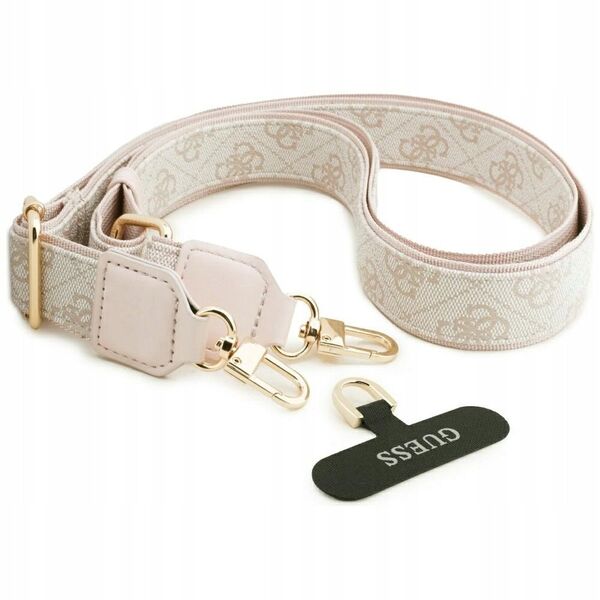 Etui Guess 4G Strass Logo & Big Strap Metal Buttons MagSafe do iPhone 17 Pro Max różowy