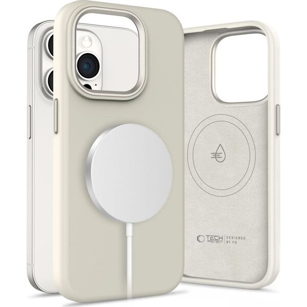 TECH-PROTECT SILICONE PURE MAGSAFE IPHONE 15 PRO MAX COSMIC LATTE