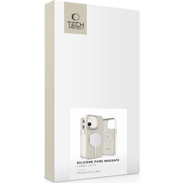 TECH-PROTECT SILICONE PURE MAGSAFE IPHONE 15 PRO MAX COSMIC LATTE