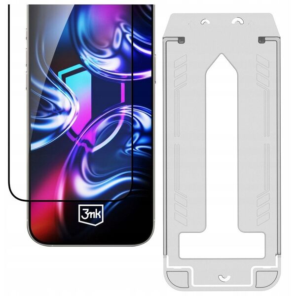 Szkło hartowane 3MK HardGlass Max z aplikatorem do Apple iPhone 15/16