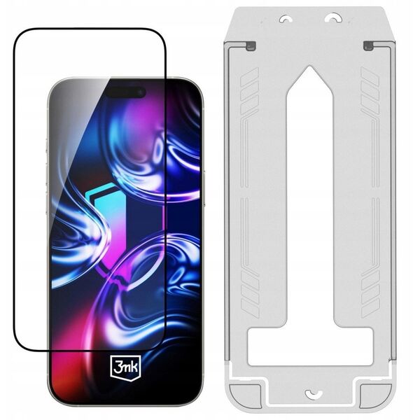 Szkło hartowane 3MK HardGlass Max z aplikatorem do Apple iPhone 16 Pro/17