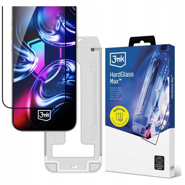 Szkło hartowane 3MK HardGlass Max z aplikatorem do Apple iPhone 15 Pro