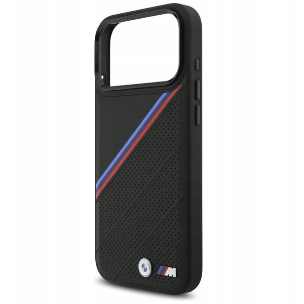Etui BMW M Tricolor Metal Logo MagSafe do iPhone 17 Pro Max czarny