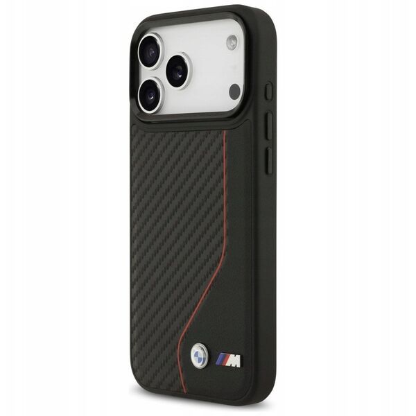Etui BMW M Carbon Line & Logo MagSafe do iPhone 17 Pro Max czerwony