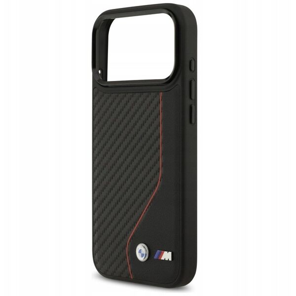 Etui BMW M Carbon Line & Logo MagSafe do iPhone 17 Pro Max czerwony