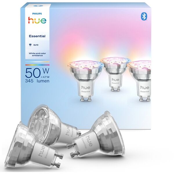 Philips Hue Essential alykohdelamppu, White and color ambiance, GU10, 345 lm, 3-pack