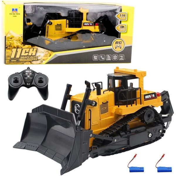 Spychacz Buldożer Samochód Budowlany Zdalnie Sterowany 1:16 R/C Żółty