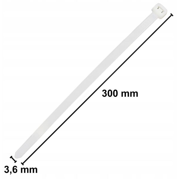 Nylonowe opaski zaciskowe Gtv HT2C725 3,6 x 300 mm 100 szt. biały