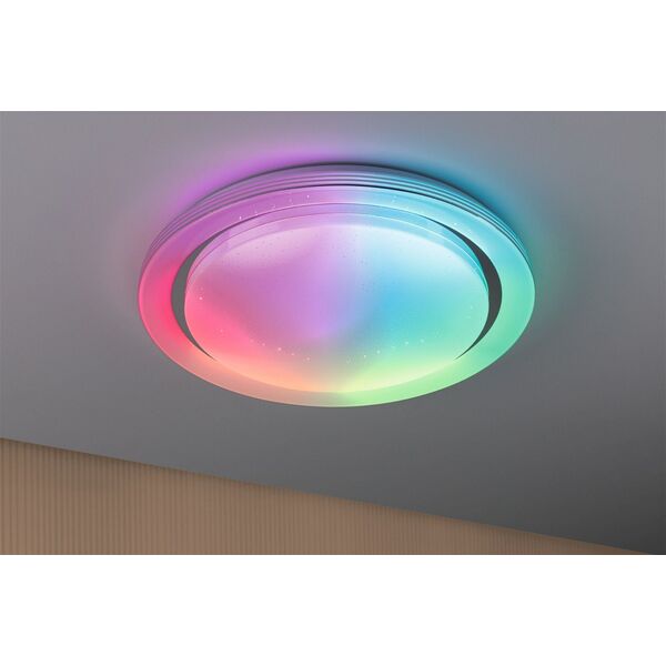 Lampa sufitowa Paulmann Panel Rainbow Dynamic 38,5W RGB Zmienna Biel Biały/chrom