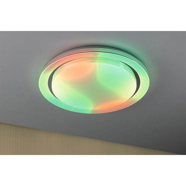 Lampa sufitowa Paulmann Panel Rainbow Dynamic 38,5W RGB Zmienna Biel Biały/chrom