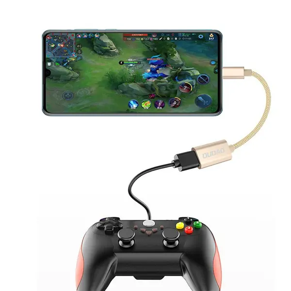 Adapter Dudao L15T OTG przejściówka USB-C / USB-A szary